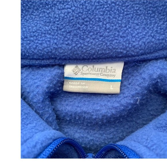Columbia Benton Springs Full Zip Fleece Jacket Size Large Blue Zip Pockets - Picture 6 of 7